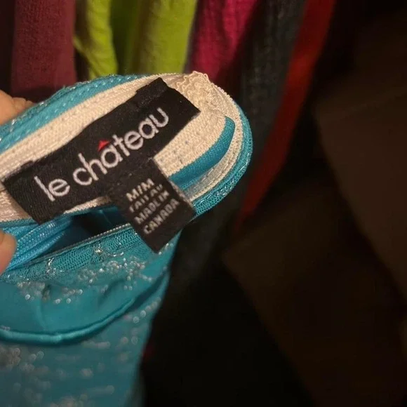 Vintage Y2K Le Château Teal Halter Slip Dress Size M Description - Picture 7 of 7